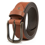 Vintage Distressed Single Pin Top Grain Leather Men's Belt