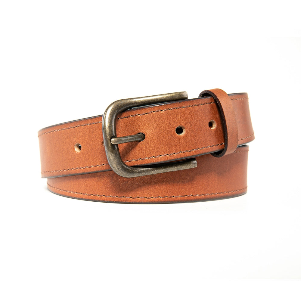 Vintage Distressed Single Pin Top Grain Leather Men's Belt