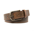 Vintage Distressed Single Pin Top Grain Leather Men's Belt