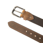 Vintage Distressed Single Pin Top Grain Leather Men's Belt