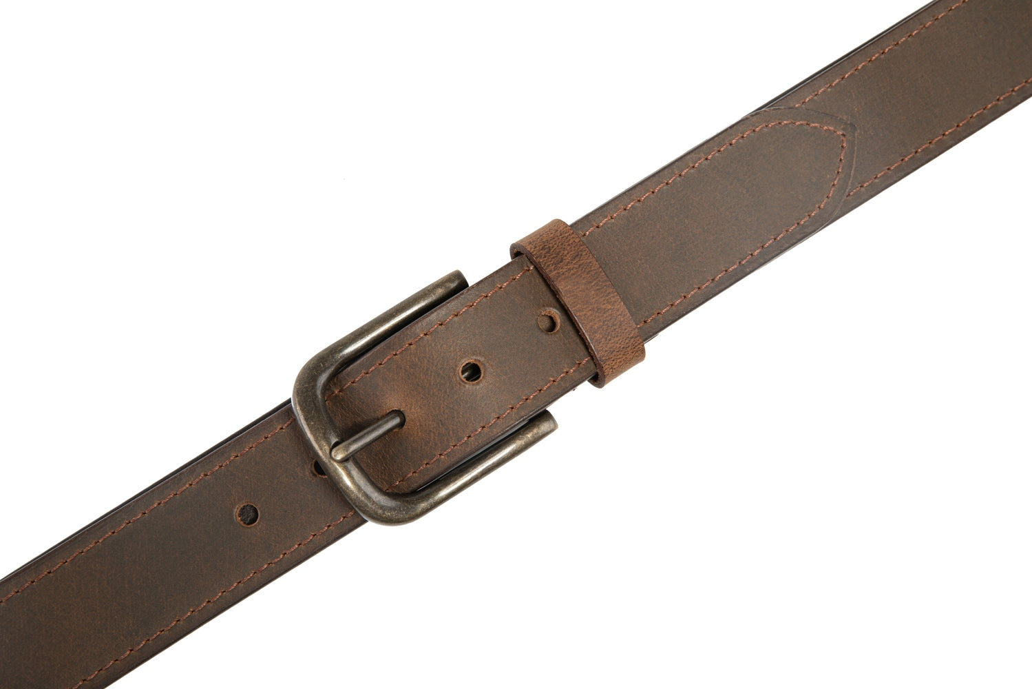 Vintage Distressed Single Pin Top Grain Leather Men's Belt