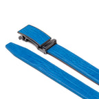 Crocodile Texture Patch Ratchet Buckle Red Teeth Men's Belt