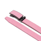 Crocodile Texture Patch Ratchet Buckle Red Teeth Men's Belt