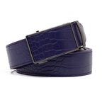Crocodile Texture Patch Ratchet Buckle Red Teeth Men's Belt