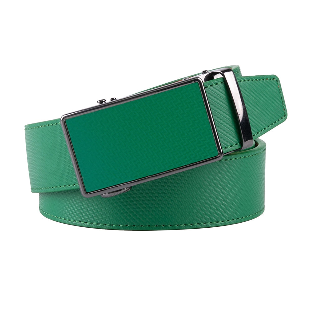 Carbon Fiber Texture Red Teeth Ratchet Buckle Business Belt for Men