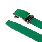 Carbon Fiber Texture Red Teeth Ratchet Buckle Business Belt for Men