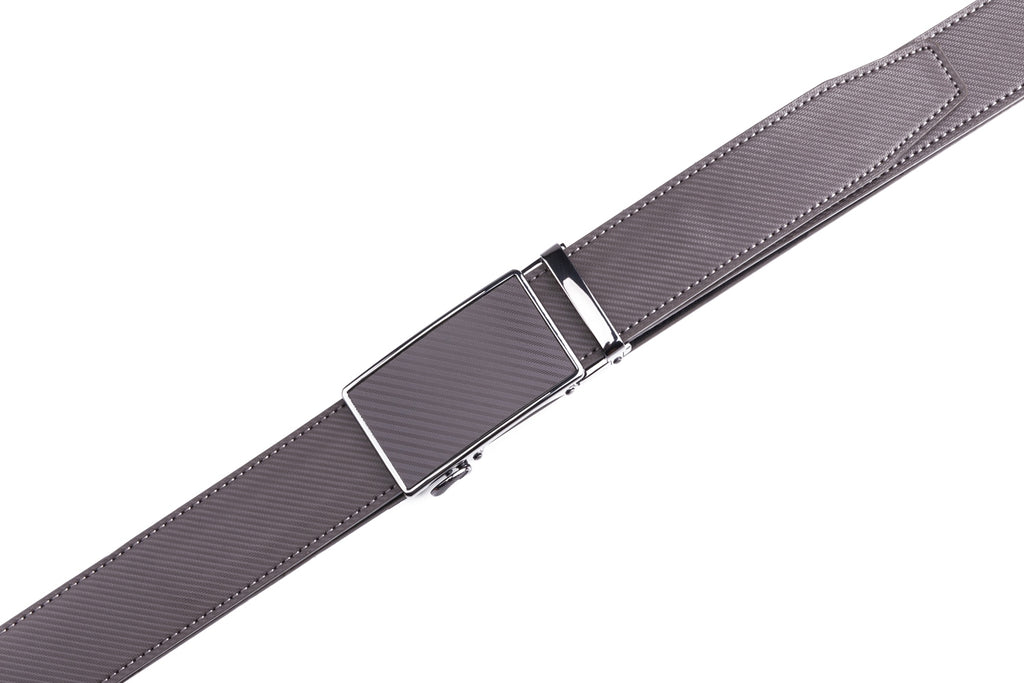 Carbon Fiber Texture Red Teeth Ratchet Buckle Business Belt for Men