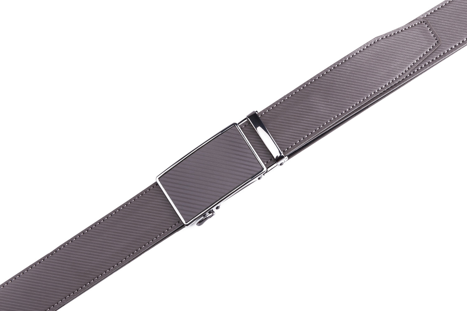 Carbon Fiber Texture Red Teeth Ratchet Buckle Business Belt for Men