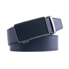 Carbon Fiber Texture Red Teeth Ratchet Buckle Business Belt for Men