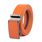 Carbon Fiber Texture Red Teeth Ratchet Buckle Business Belt for Men