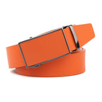 Carbon Fiber Texture Red Teeth Ratchet Buckle Business Belt for Men