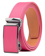 Carbon Fiber Texture Red Teeth Ratchet Buckle Business Belt for Men