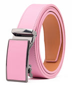 Carbon Fiber Texture Red Teeth Ratchet Buckle Business Belt for Men