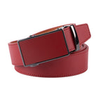 Carbon Fiber Texture Red Teeth Ratchet Buckle Business Belt for Men