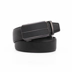 Minimalist Textured Red Teeth Ratchet Buckle Business Belt for Men