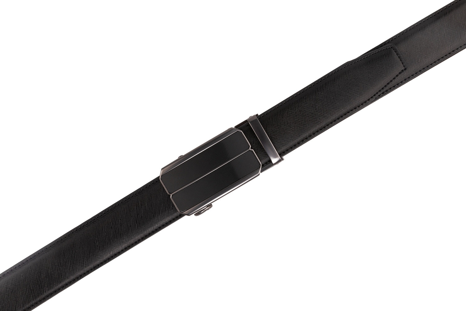 Minimalist Textured Red Teeth Ratchet Buckle Business Belt for Men