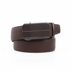 Minimalist Textured Red Teeth Ratchet Buckle Business Belt for Men