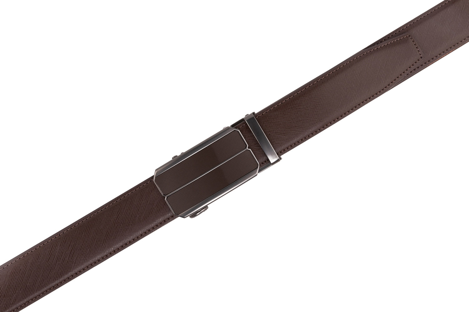 Minimalist Textured Red Teeth Ratchet Buckle Business Belt for Men