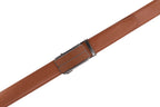 Minimalist Textured Red Teeth Ratchet Buckle Business Belt for Men