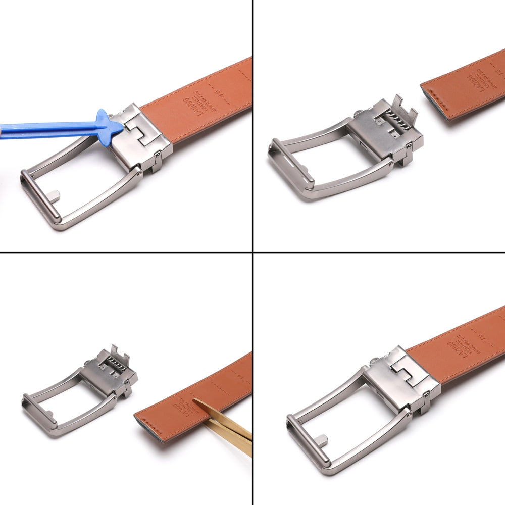 Ratchet Buckle Business Leather Belt for Men