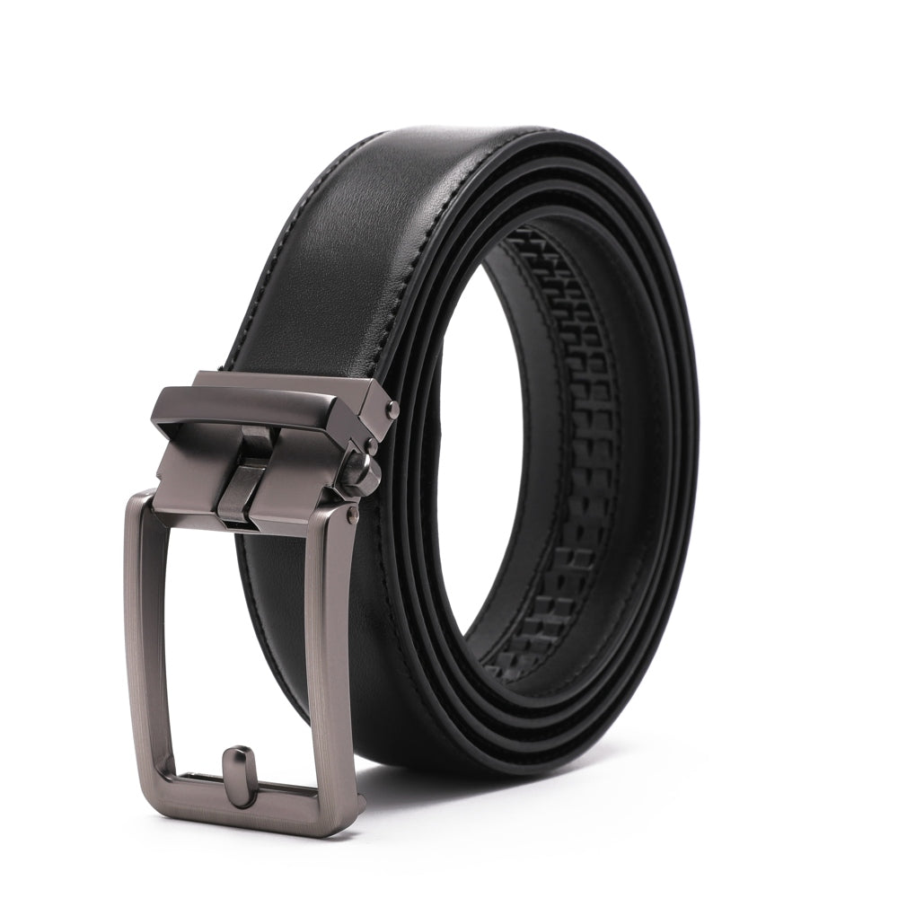 Ratchet Buckle Business Leather Belt for Men