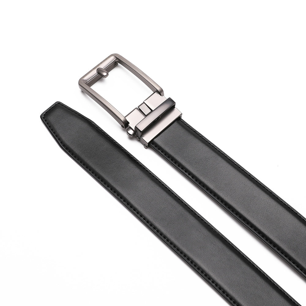 Ratchet Buckle Business Leather Belt for Men