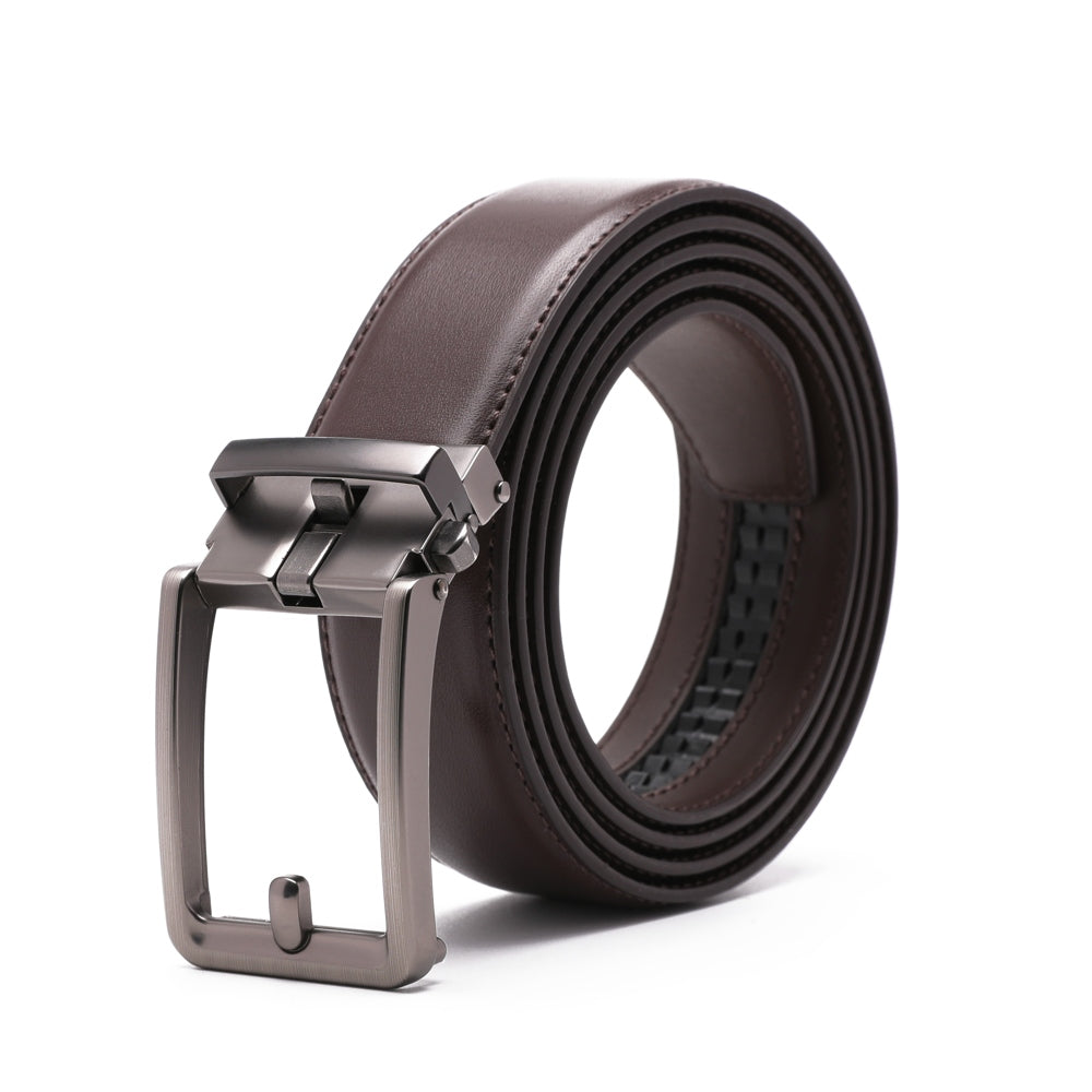 Ratchet Buckle Business Leather Belt for Men
