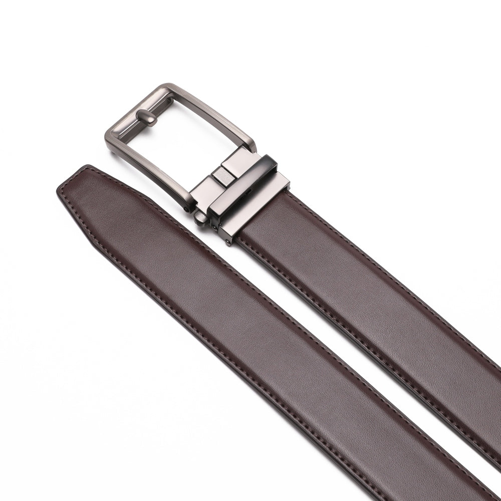 Ratchet Buckle Business Leather Belt for Men