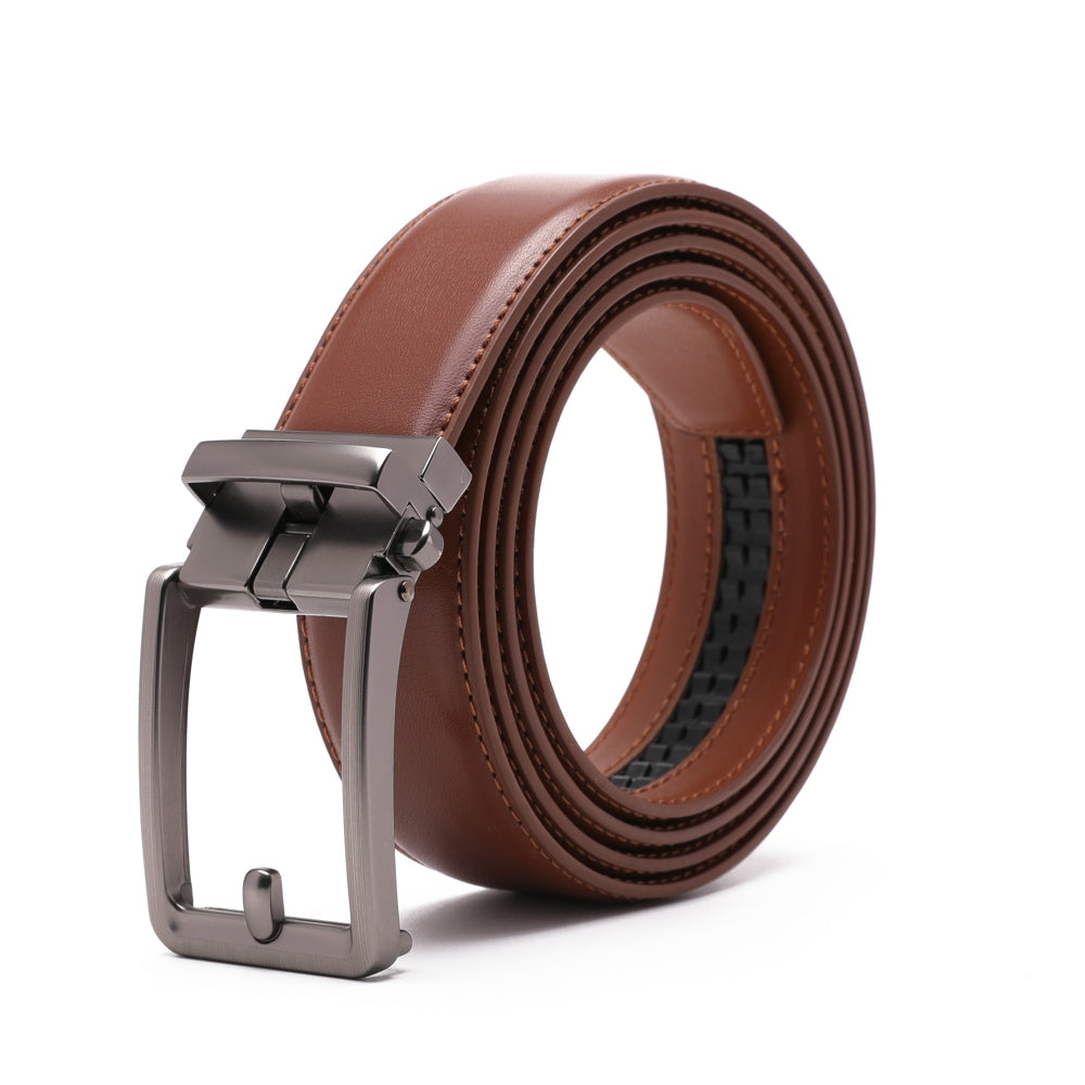 Ratchet Buckle Business Leather Belt for Men