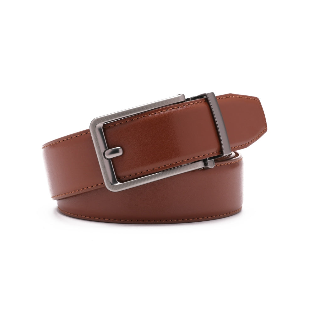 Ratchet Buckle Business Leather Belt for Men