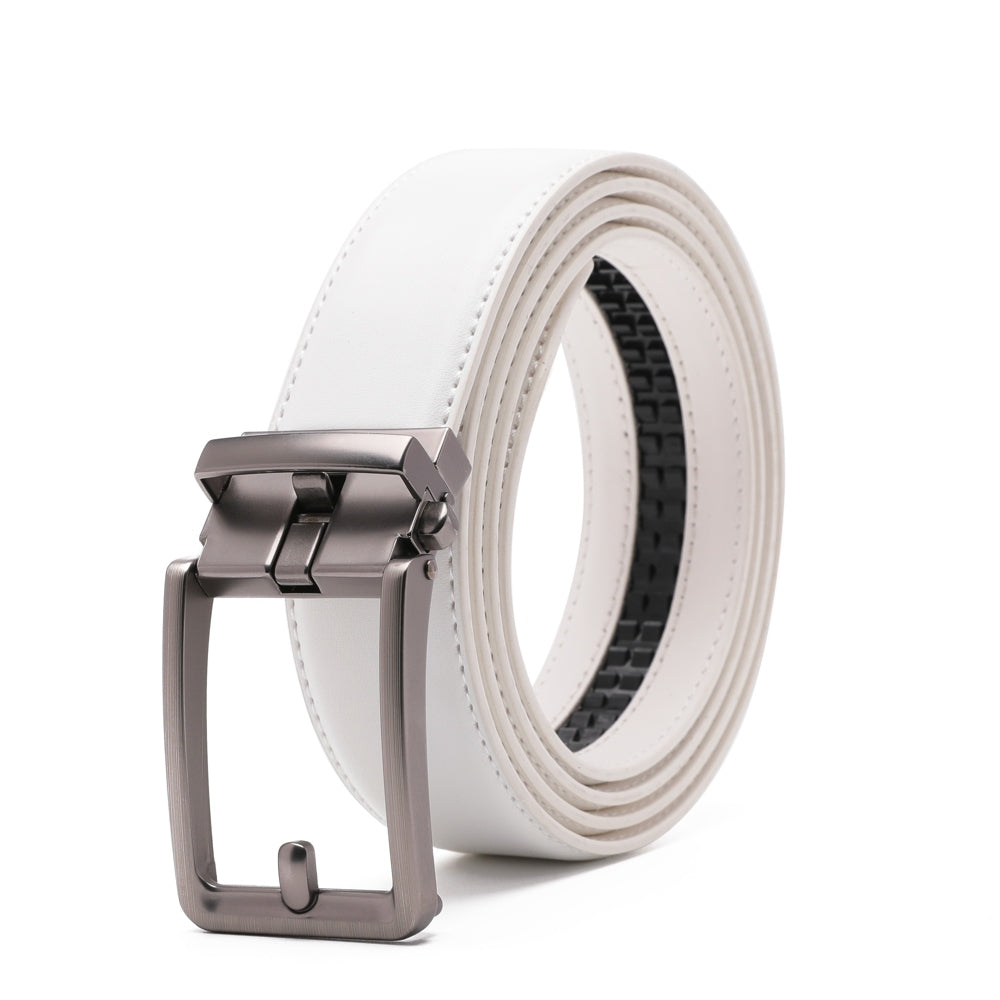 Ratchet Buckle Business Leather Belt for Men