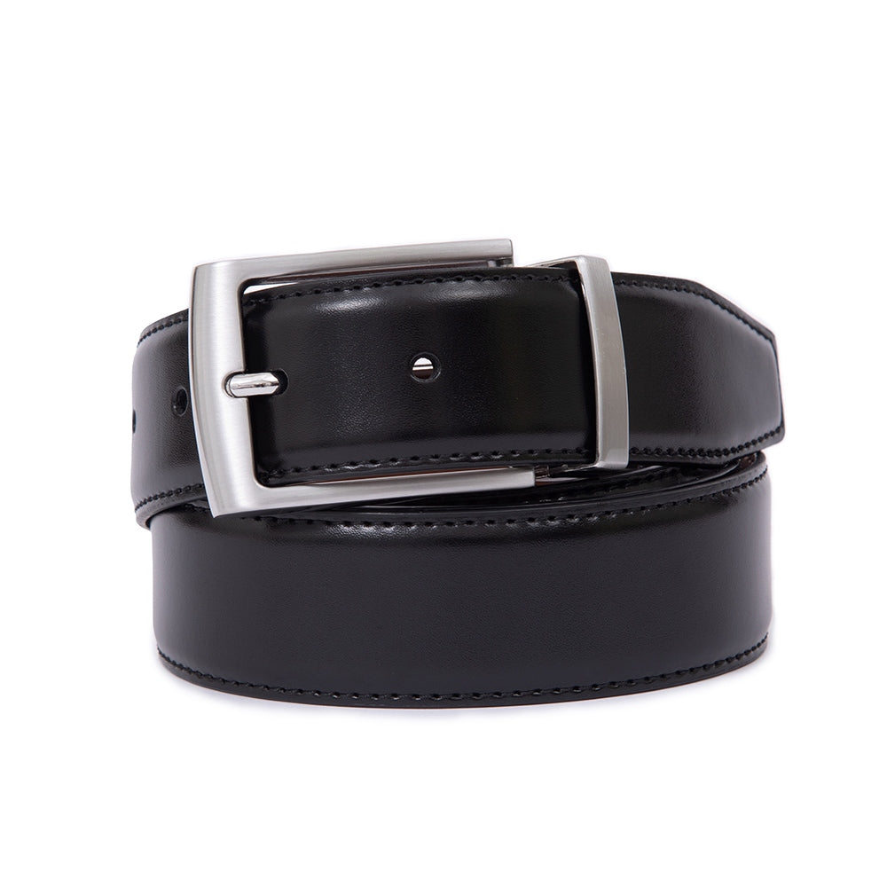 Men's Reversible Leather Belt – Rotating Pin Buckle Business Casual Belt