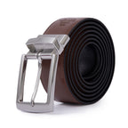 Men's Reversible Leather Belt – Rotating Pin Buckle Business Casual Belt