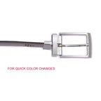 Men's Reversible Leather Belt – Rotating Pin Buckle Business Casual Belt