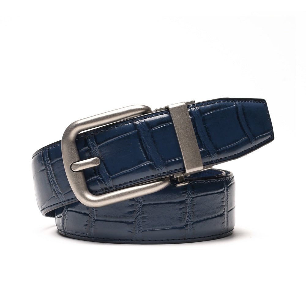 Men's Crocodile Embossed Ratchet Belt – Automatic Dress Belt for Business & Casual Wear