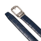 Crocodile Texture Antique Silver Ratchet Buckle Men's Belt