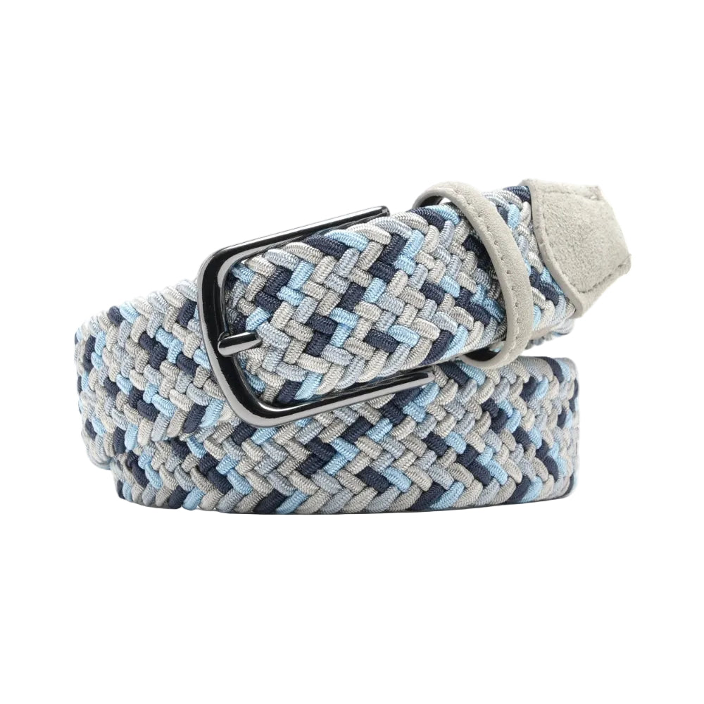 Men's Braided Stretch Golf Belt – Elastic Woven Belt for Golf, Casual & Smart Casual Wear - Skyblue Main image