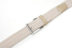 Woven Elastic Leather Trim Single Prong Buckle Men's Belt LA2016