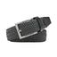 Woven Elastic Leather Trim Single Prong Buckle Men's Belt LA2016