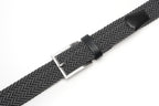 Woven Elastic Leather Trim Single Prong Buckle Men's Belt LA2016