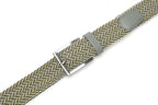 Woven Elastic Leather Trim Single Prong Buckle Men's Belt LA2016