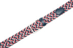 Woven Elastic Leather Trim Single Prong Buckle Men's Belt LA2016
