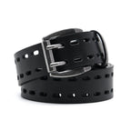 Mens Classic Genuine Leather Belt Jeans Solid Belts for Men 1.5inch Width