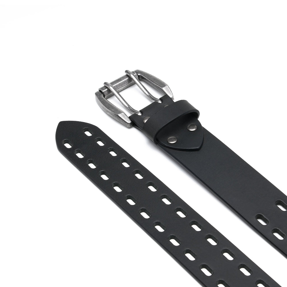 Mens Classic Genuine Leather Belt Jeans Solid Belts for Men 1.5inch Width
