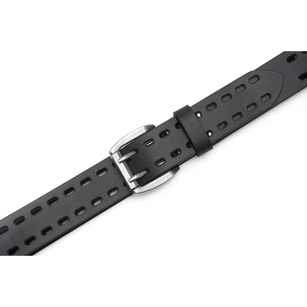Mens Classic Genuine Leather Belt Jeans Solid Belts for Men 1.5inch Width