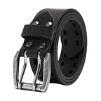 Mens Classic Genuine Leather Belt Jeans Solid Belts for Men 1.5inch Width