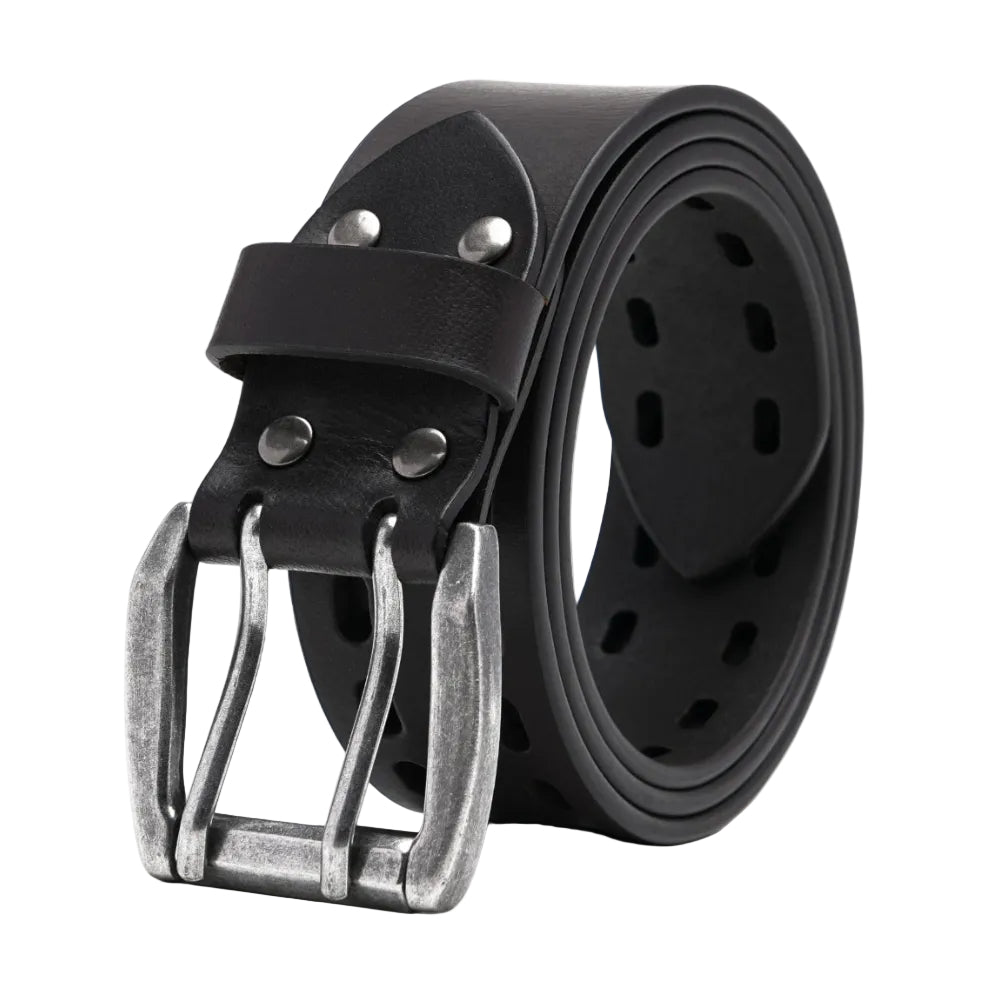 Mens Classic Genuine Leather Belt Jeans Solid Belts for Men 1.5inch Width