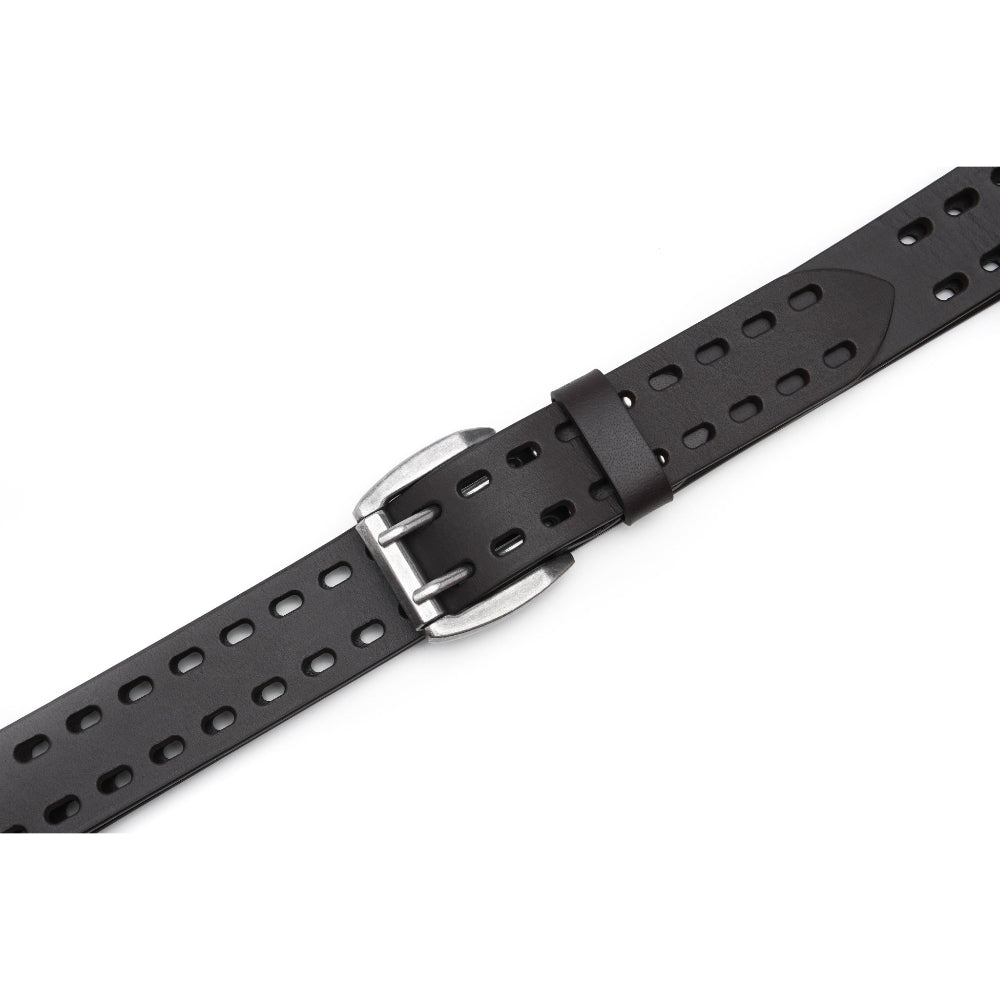 Mens Classic Genuine Leather Belt Jeans Solid Belts for Men 1.5inch Width