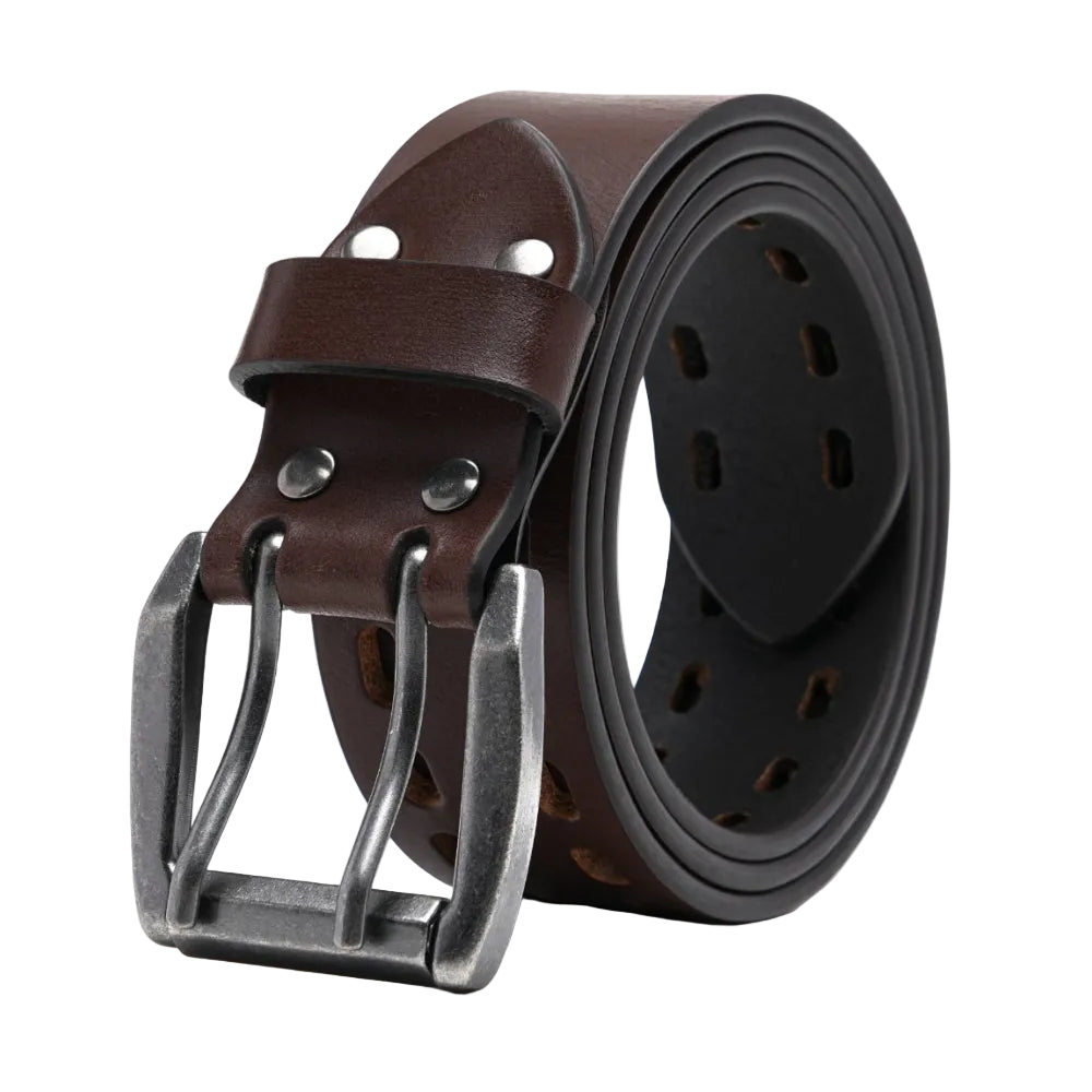 Mens Classic Genuine Leather Belt Jeans Solid Belts for Men 1.5inch Width