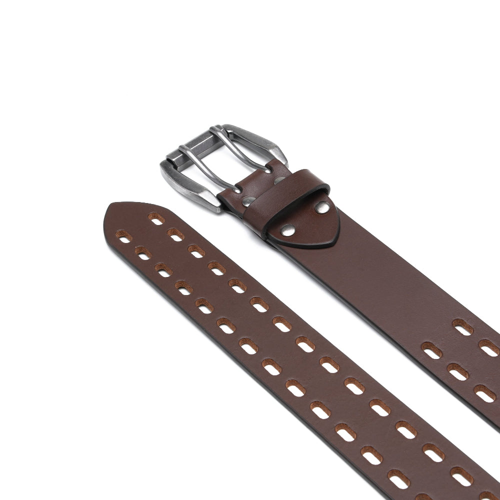 Mens Classic Genuine Leather Belt Jeans Solid Belts for Men 1.5inch Width